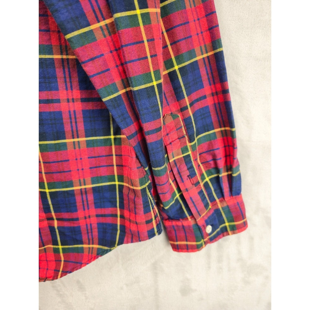 Polo Ralph Lauren Shirt Mens XXL Red Green Blue Plaid Oxford Slim Fit - Picture 5 of 5